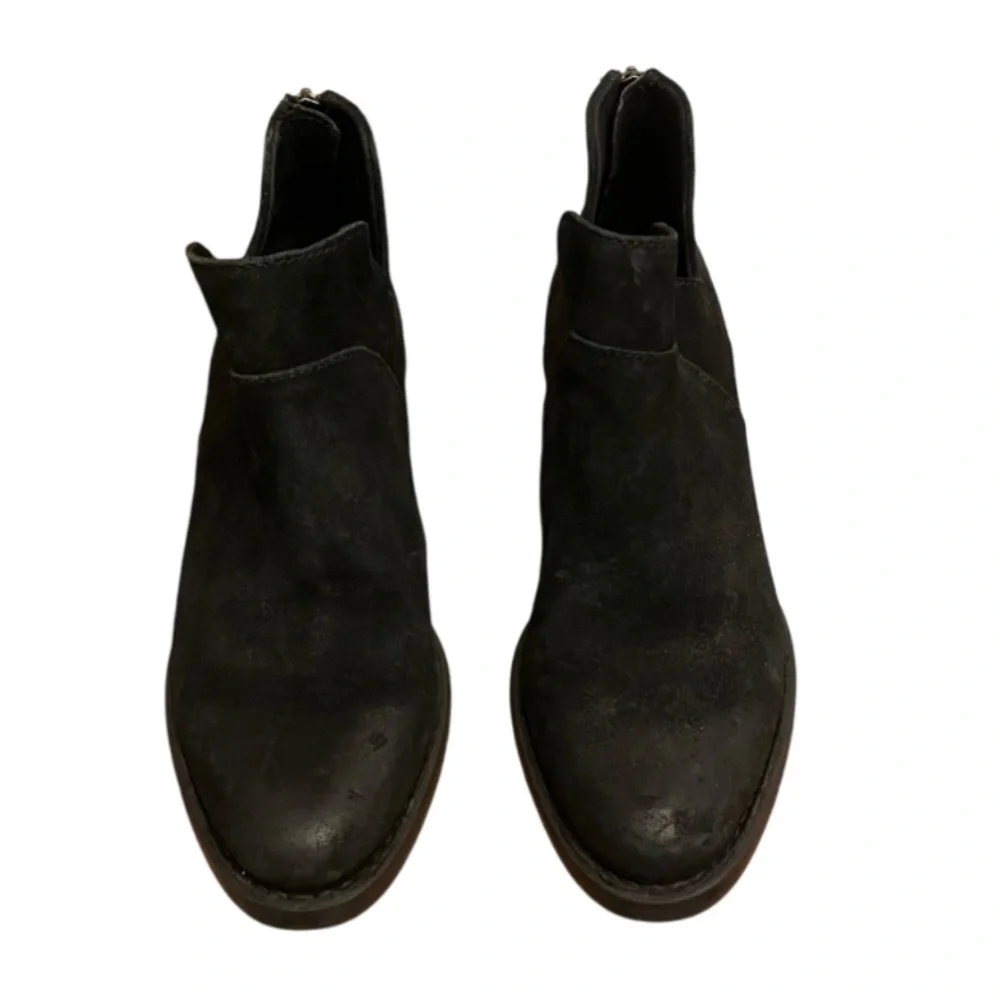 Born Shari Black Distressed Suede Leather Ankle Boots‎ - BR0041009 - 7.5 NWOB